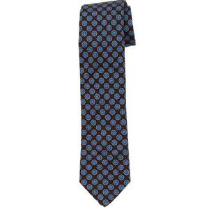 NWOT Cremieux Cotton Tie Blue Brown Floral Handmade in USA Men's